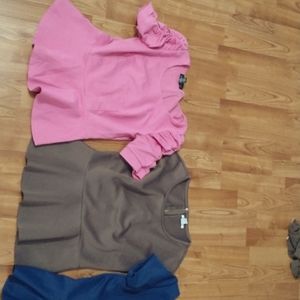 3 Peplum Tops Inc, Bar iii, Bisou Bisou pink/blue/brown